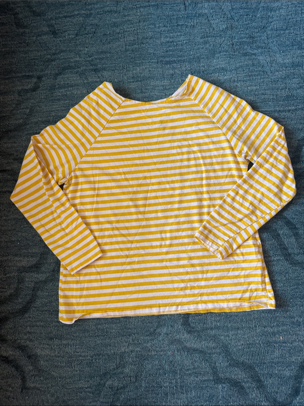 Yellow and White Striped Long Sleeve Tee
